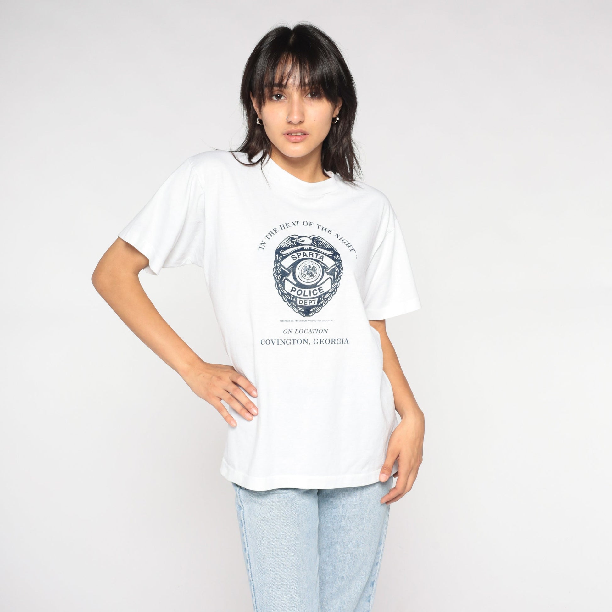 90s Sparta Police Department Covington Georgia Graphic Tee White Medium