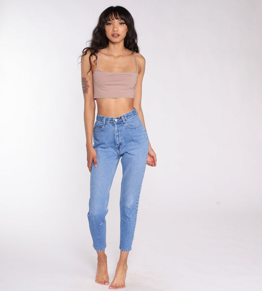 90s Jordache High-Waist Skinny Jeans Blue Denim Ankle Zipper Extra Small