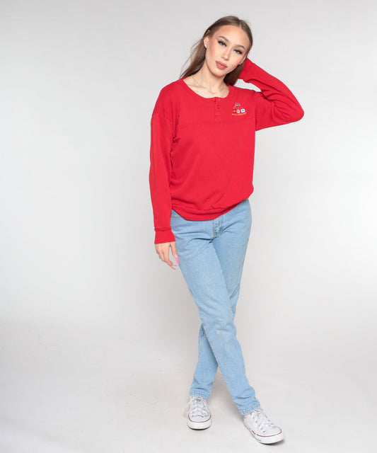 90s Royal Viking Sky Cruise Ship Graphic Sweatshirt Red Medium