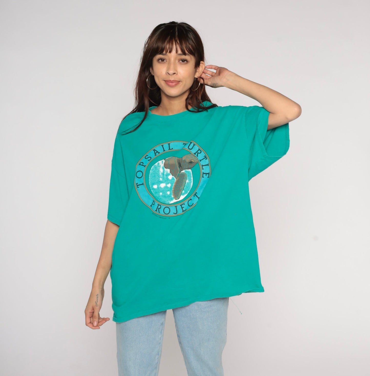 1990s Topsail Turtle Project Marine Conservation T-Shirt Teal XXL