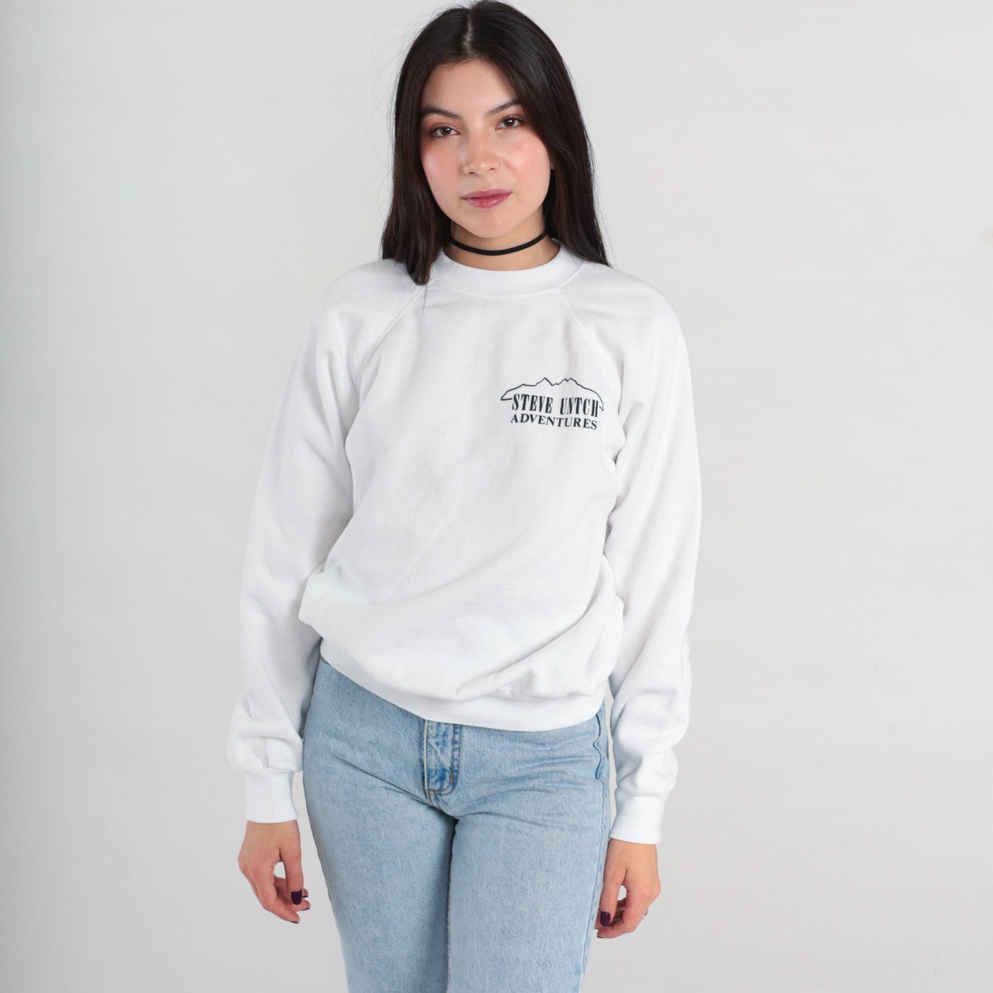 90s Steve Untch Adventures El Altar Ecuador Mountain Sweatshirt White Medium