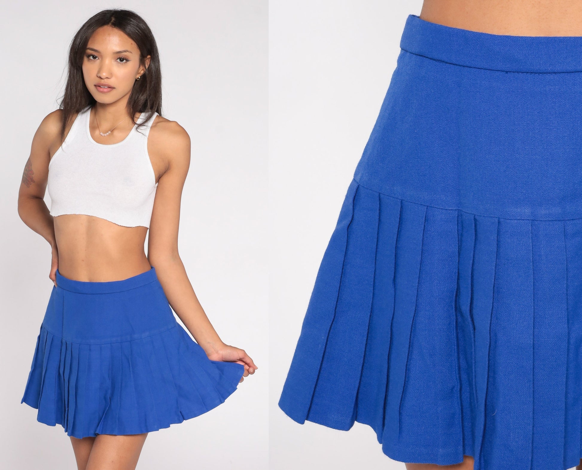 70s Albion Tennis Skirt Royal Blue Pleated Mini High Waist Small
