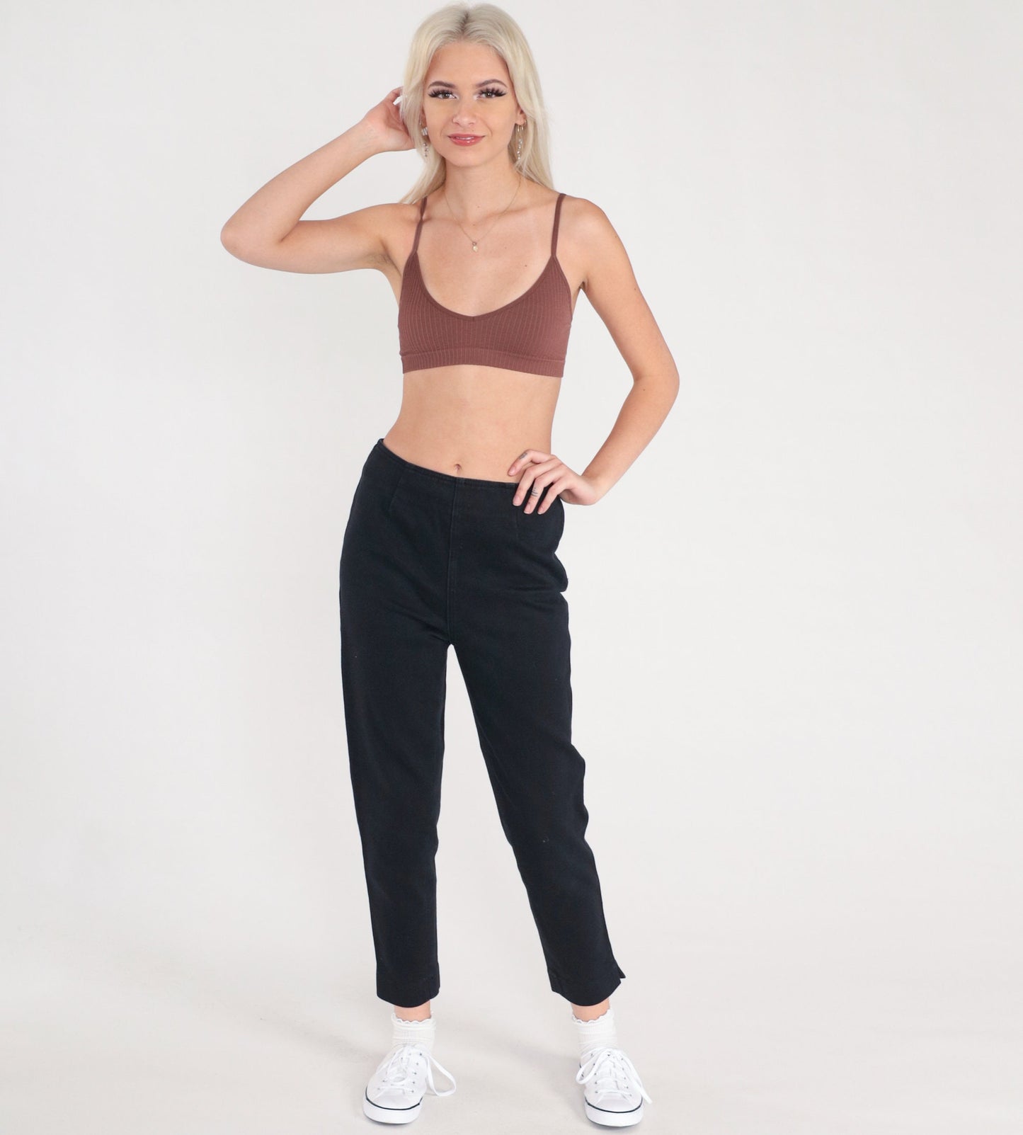 DKNY 90s Black Skinny Jeans High Rise Side Zip Stretch Denim Small 6