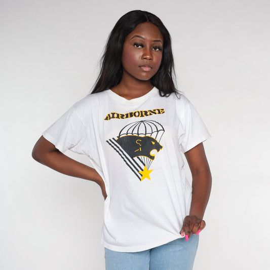 90s Panther Brigade Airborne Graphic T-Shirt Fort Bragg Large L