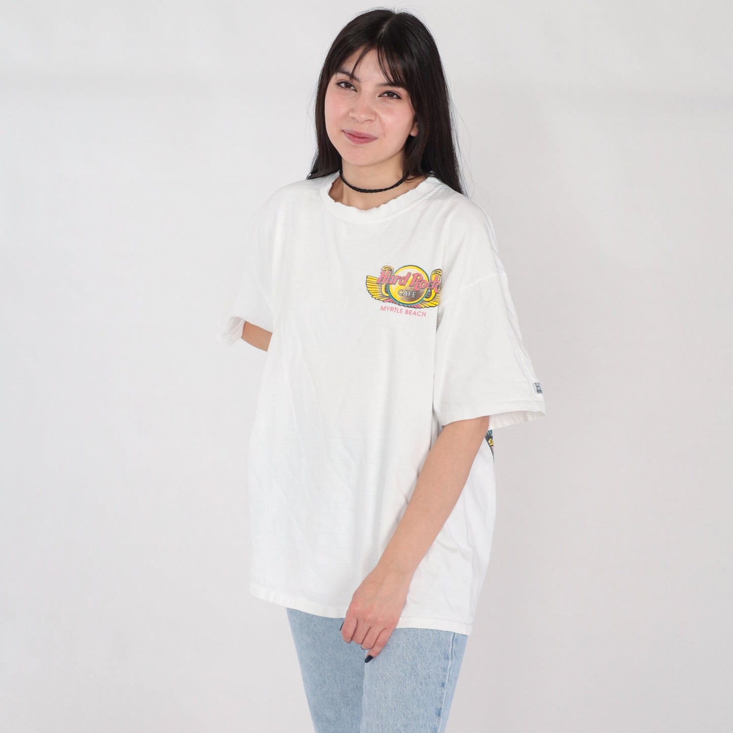 90s Hard Rock Cafe Myrtle Beach Egypt Pharaoh Graphic Tee White XL