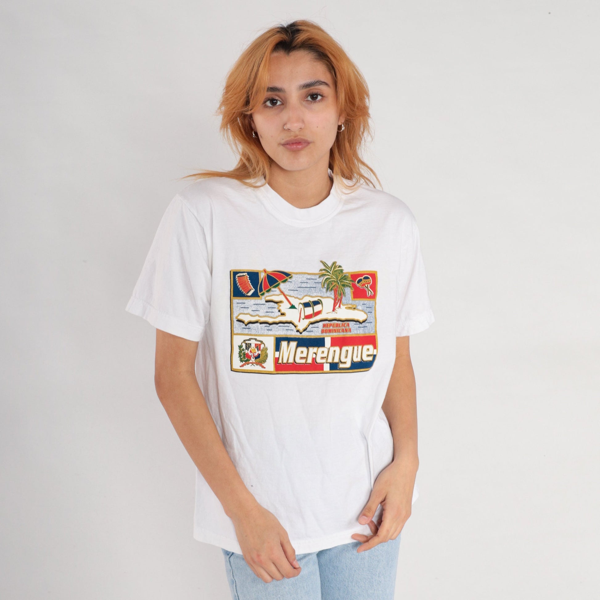00s Dominican Republic Merengue Music Graphic T-Shirt Cotton Medium