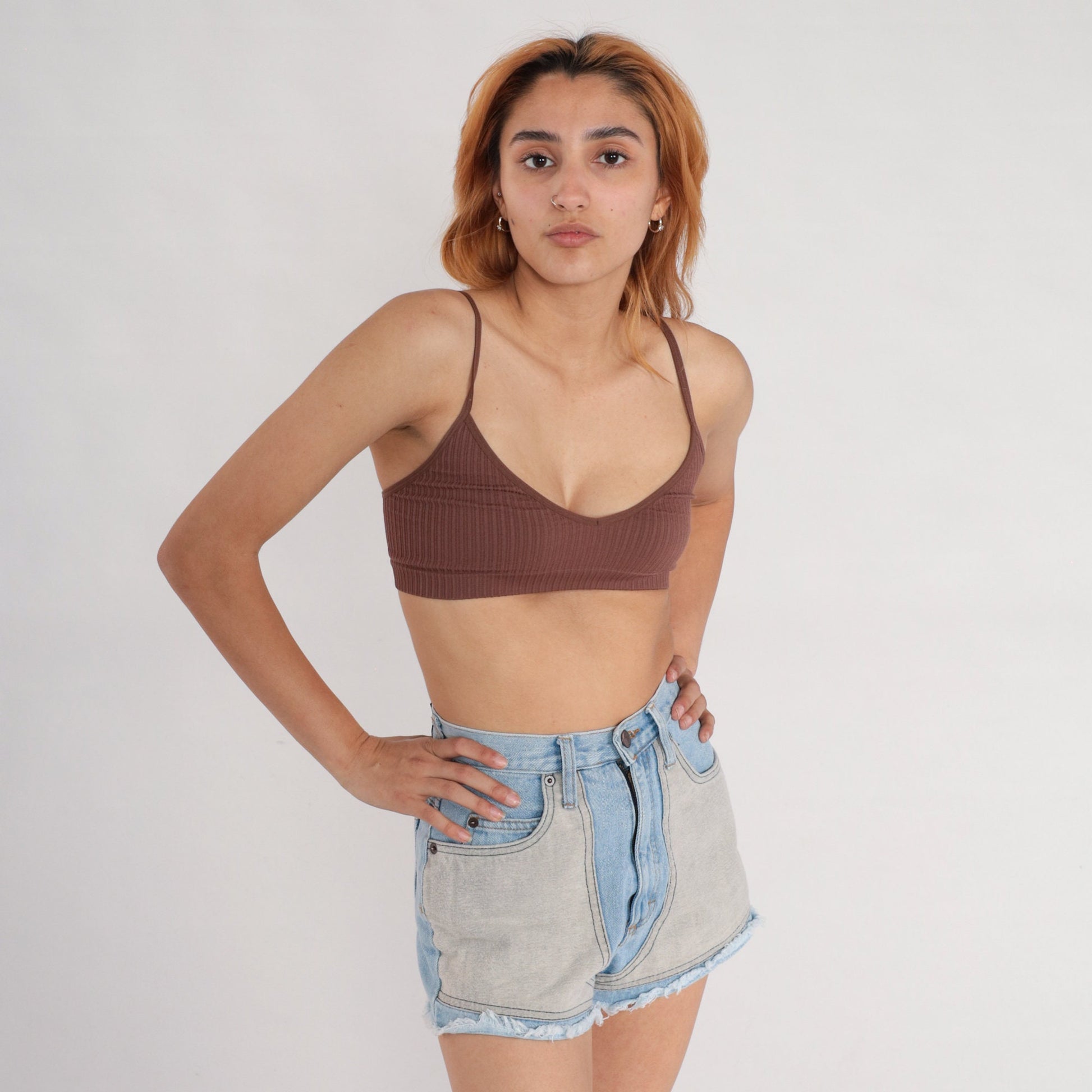 00s Lei Denim Cutoff Shorts High Rise Blue Grey Patch Y2K Extra Small