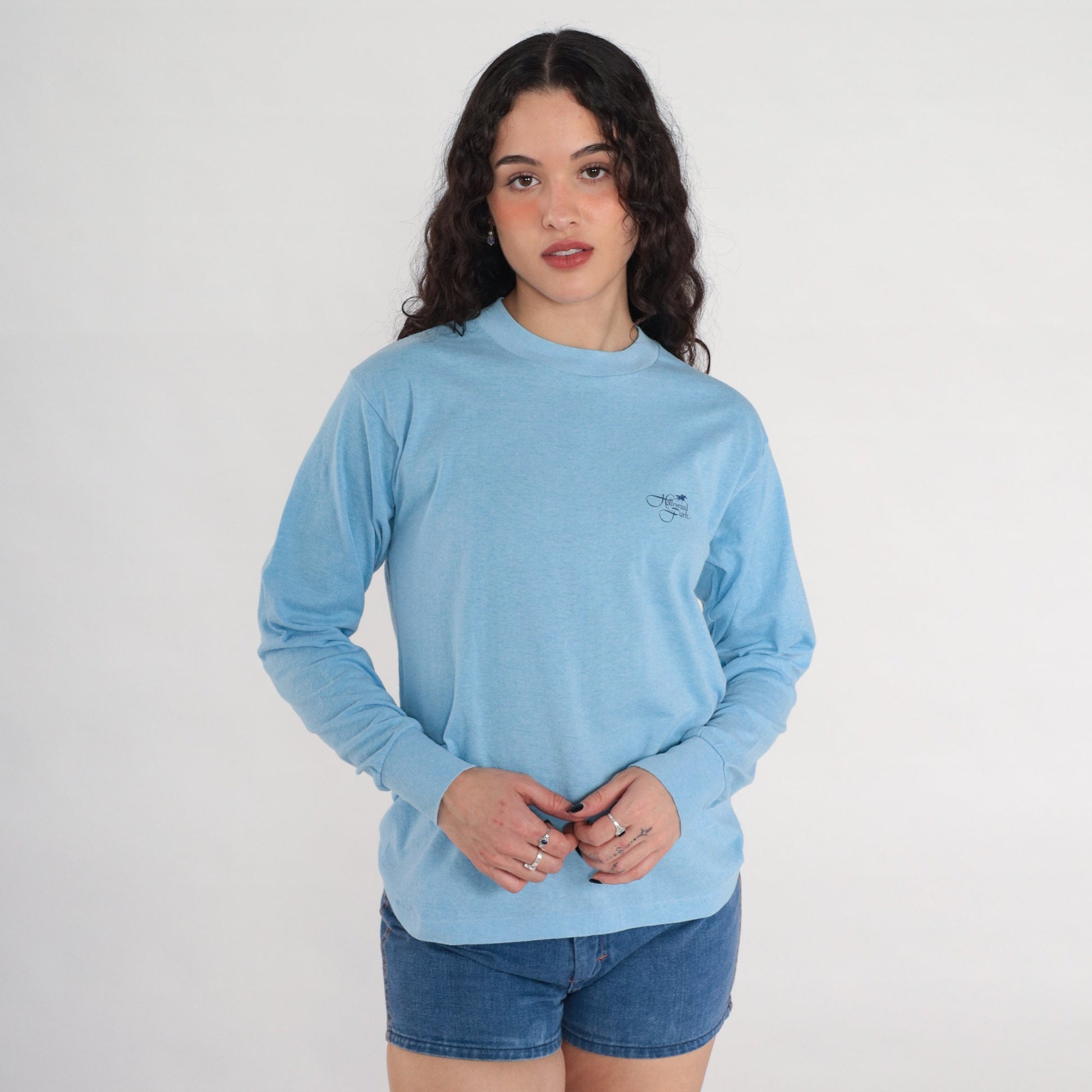 80s Hollywood Park Horse Racing T-Shirt Blue Graphic Los Angeles Small
