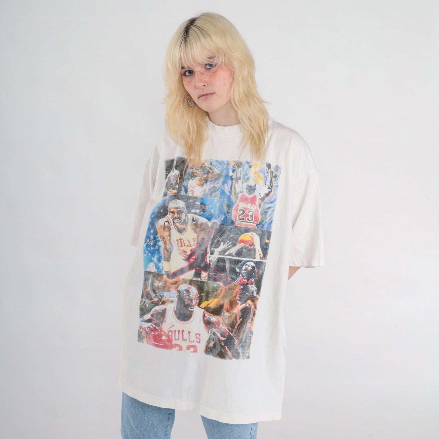 90s Michael Jordan Chicago Bulls NBA Graphic Tee White Cotton XXL