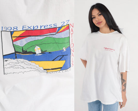 1998 Express Nationals Boat Race T-Shirt Santa Cruz Sailboat Graphic XXL