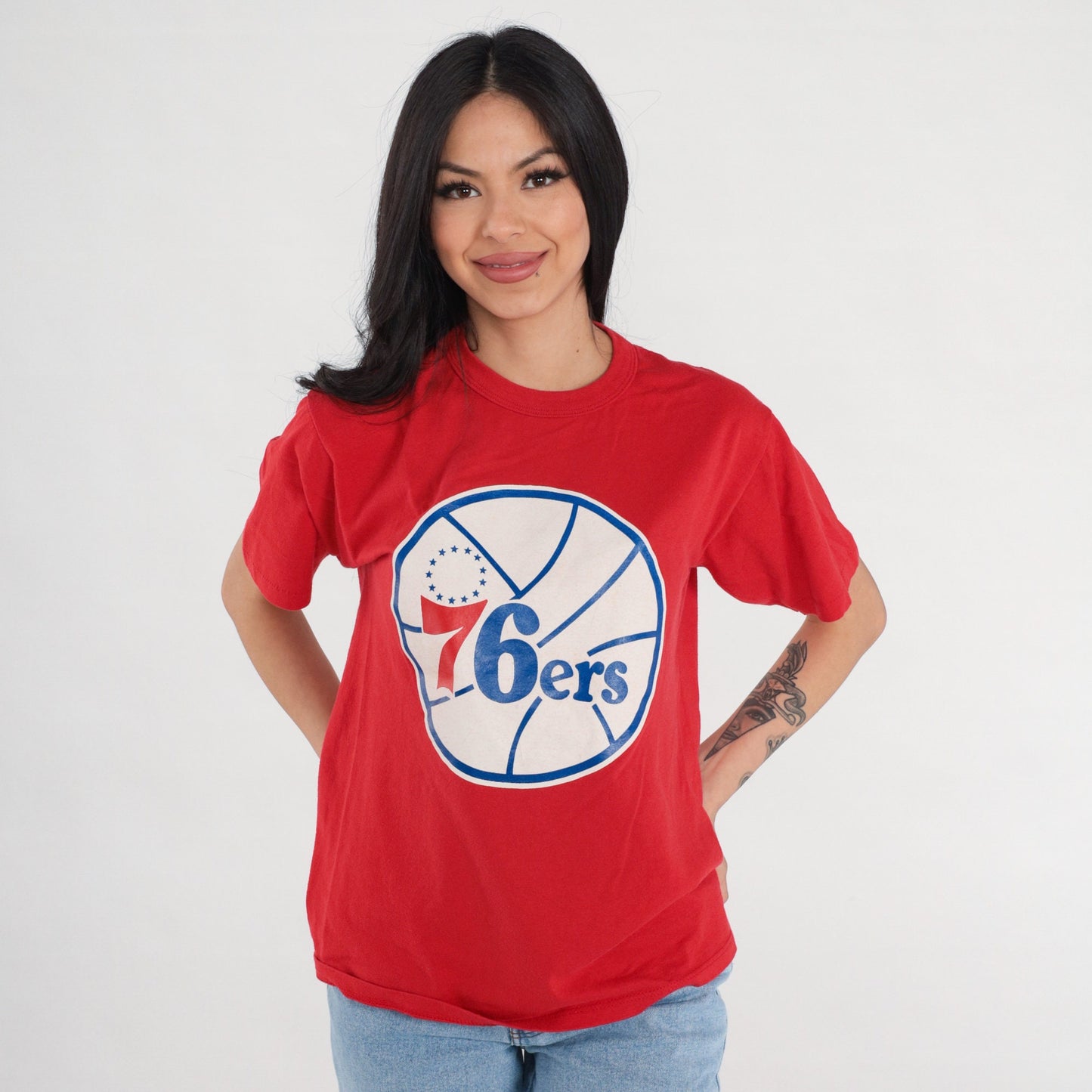90s 76ers Basketball Piedmont Recreation Department Graphic Tee Red Medium M