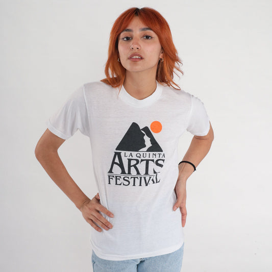 80s La Quinta Art Festival Graphic Tee White Single Stitch Extra Small