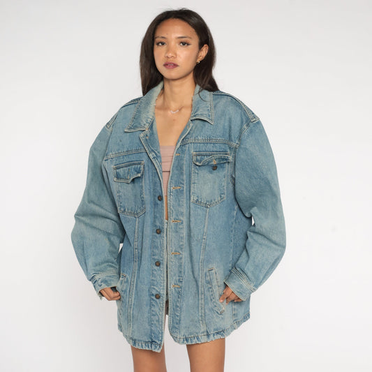 90s Bugle Boy Blue Denim Jacket Men's Extra Large XL