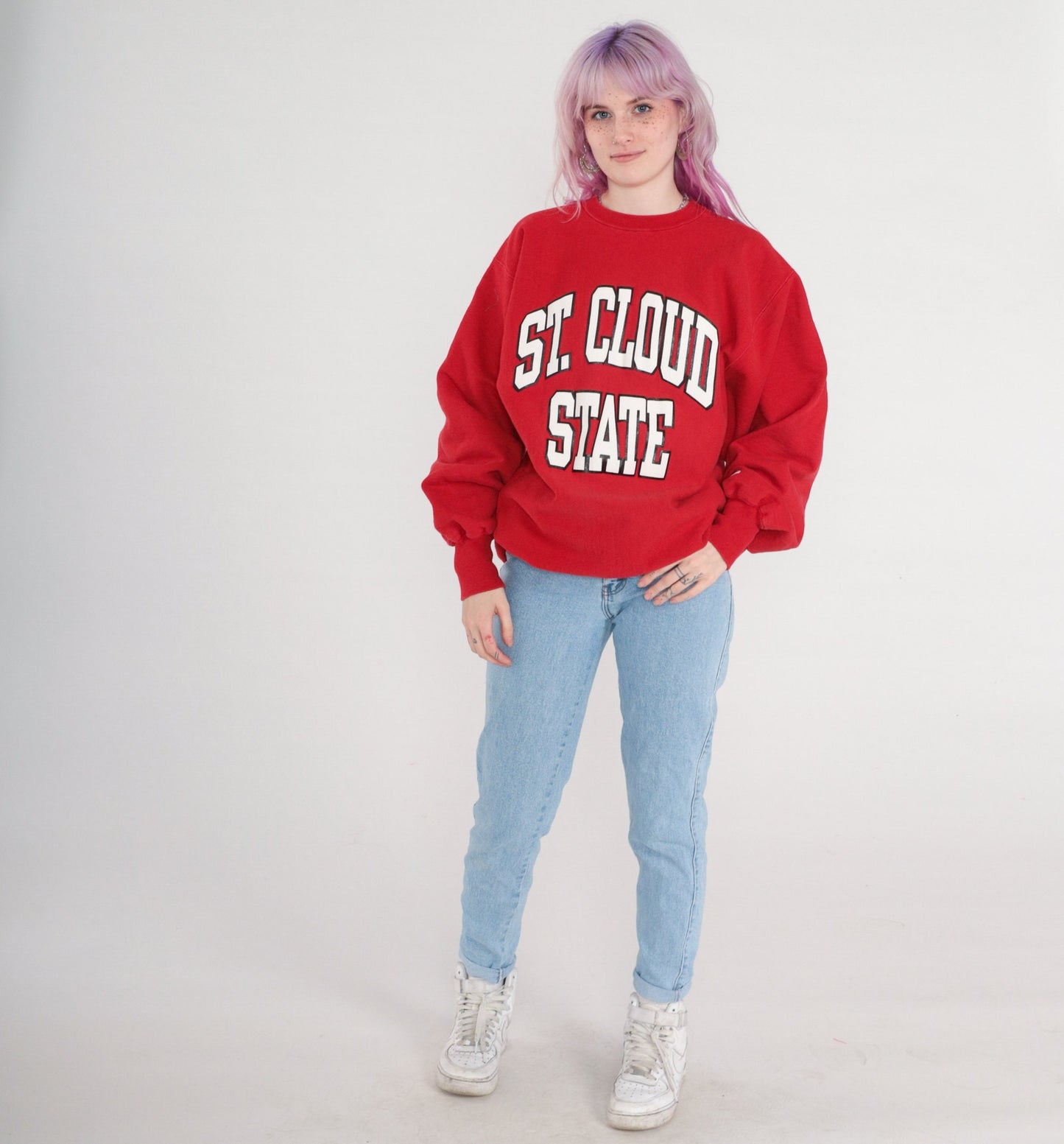 00s St. Cloud State University Champion Sweatshirt Red Crewneck Extra Extra Large XXL
