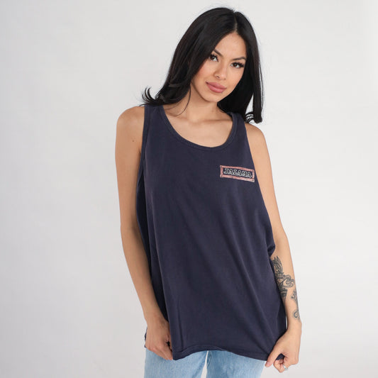 90s Jalama Beach Santa Barbara Tank Top Navy Graphic Tee Extra Large