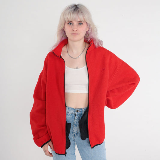 90s Speedo Red Fleece Zip-Up Jacket Extra Large XL