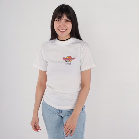 90s Hard Rock Cafe Munich Germany Graphic T-Shirt Cotton Single Stitch Extra Small