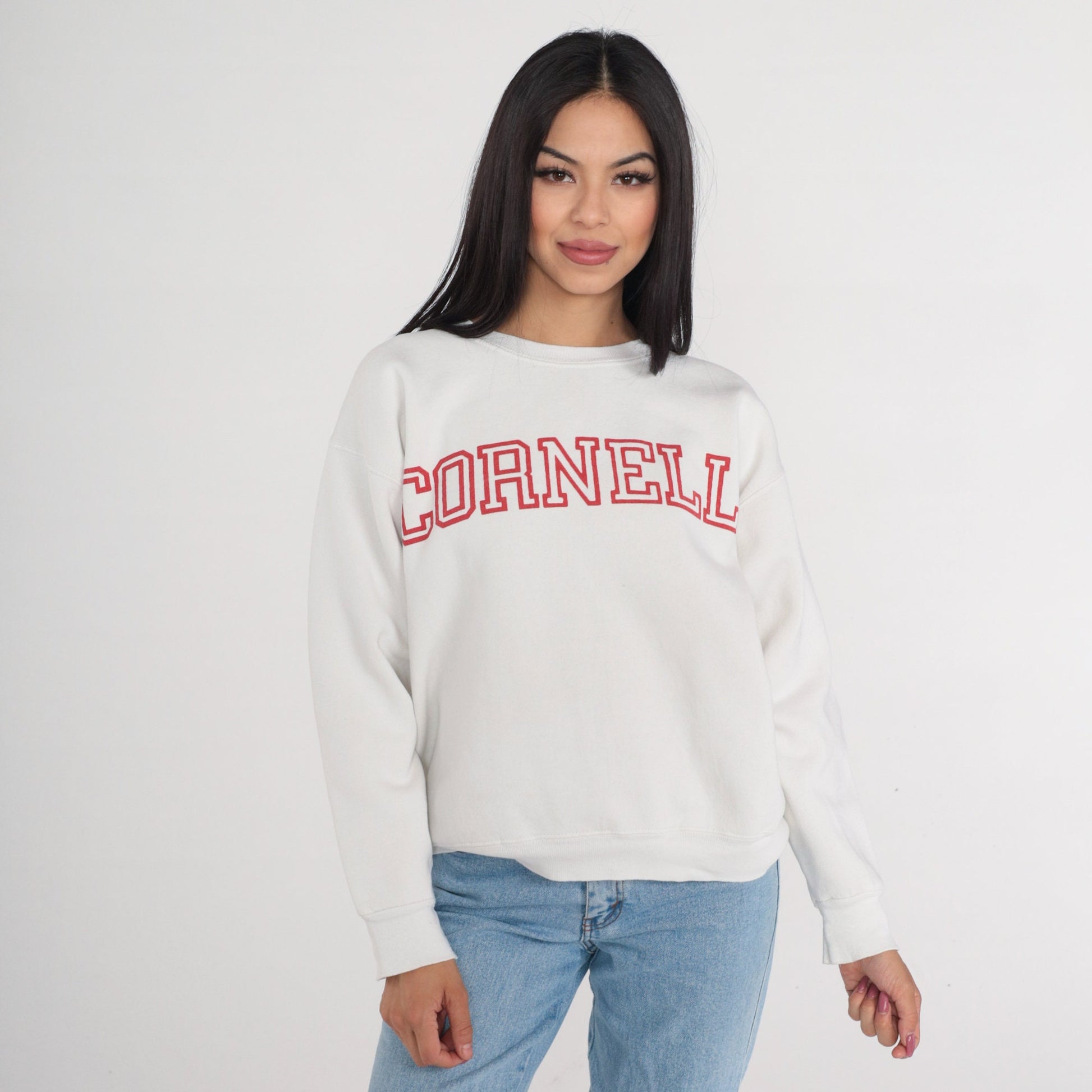 90s Cornell University Sweatshirt White Logo Crewneck Jansport Large