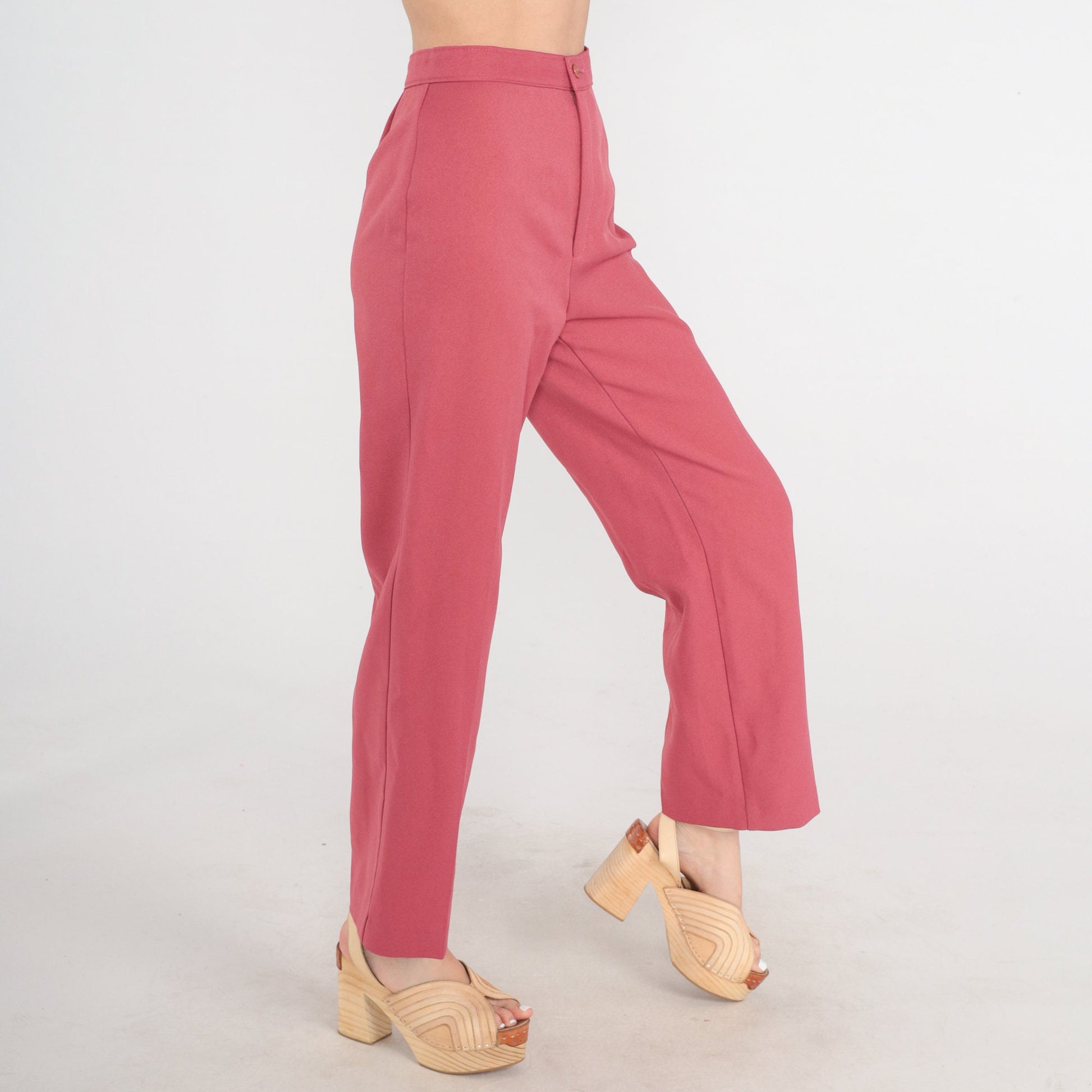70s Levi's Bend Over High-Waist Tapered Trousers Pink Extra Small XS