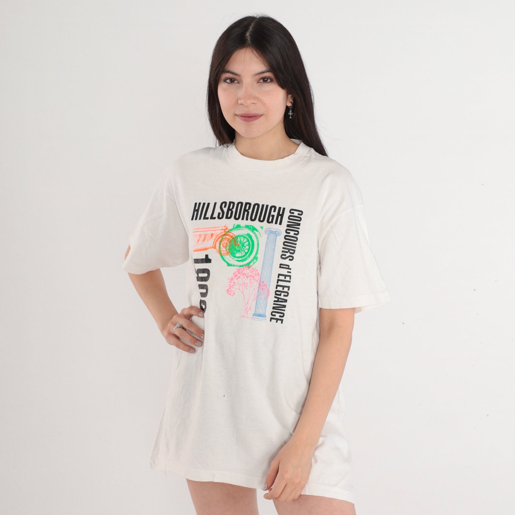 1990 Hillsborough Concours D'Elegance Classic Car Show Graphic Tee Cotton Large