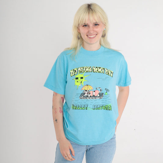 90s New Mexico Dairy Day Sertoma Graphic T-Shirt Blue Single Stitch Medium