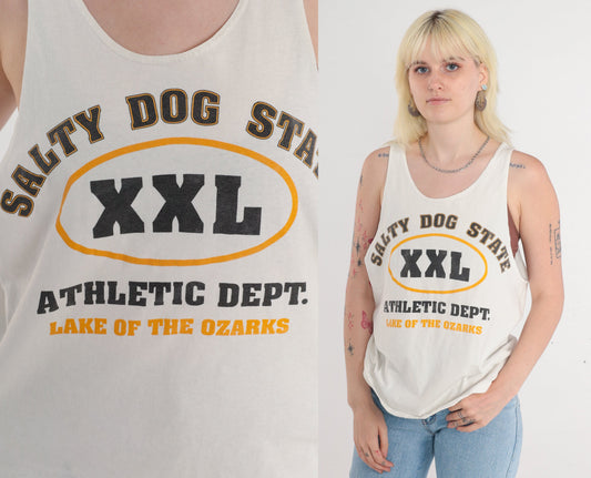 90s Salty Dog State Lake of the Ozarks Graphic Tank Top Cotton Medium