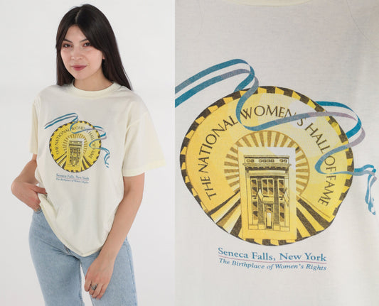 90s National Women's Hall of Fame Graphic Tee White Single Stitch Medium M