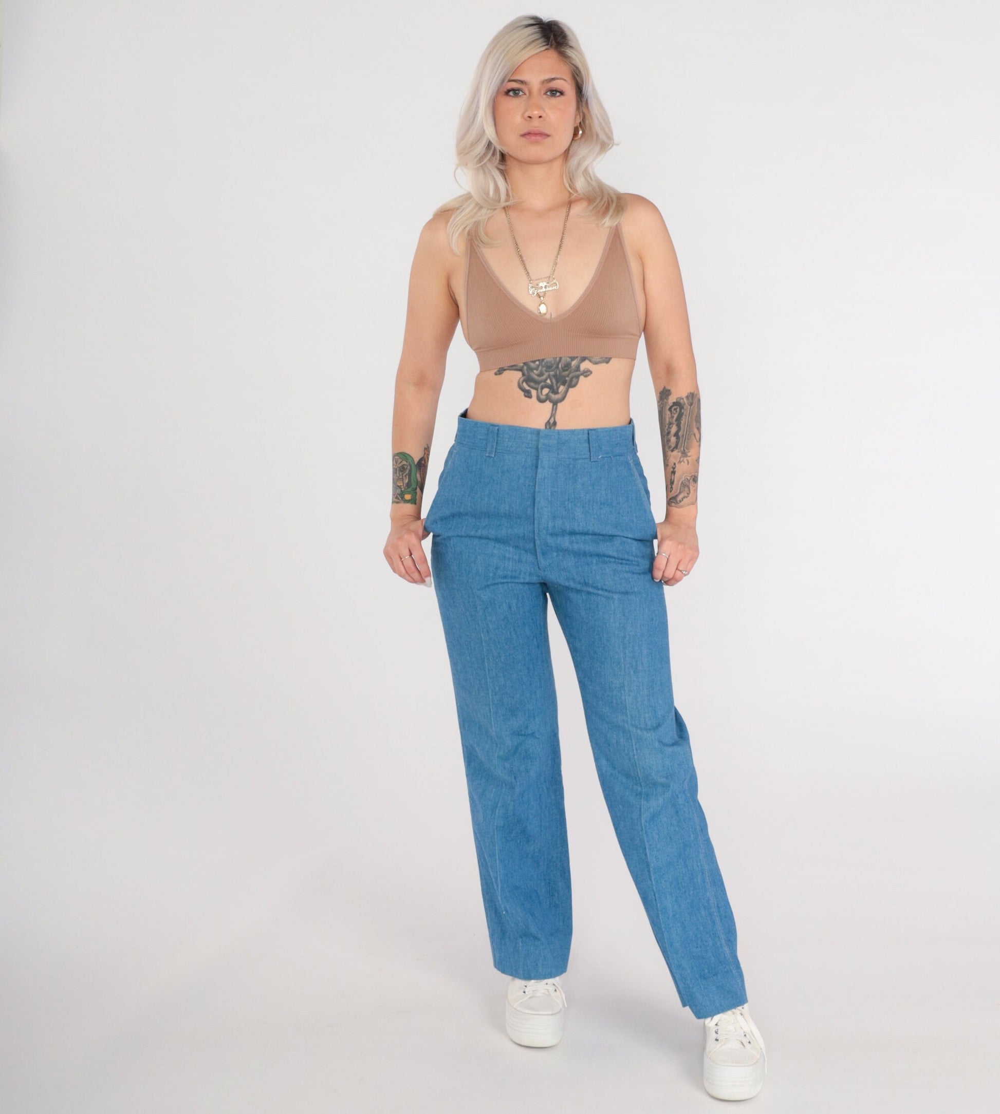 70s Haggar High Waist Straight Leg Jeans Blue Denim Small