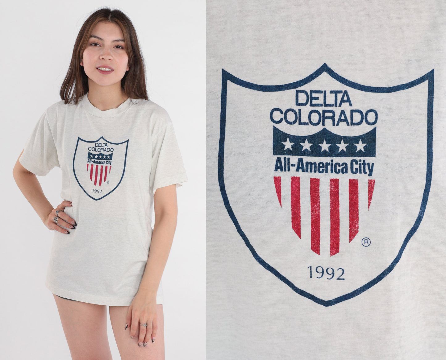 80s Delta Colorado All-America City Graphic T-Shirt Screen Stars Large