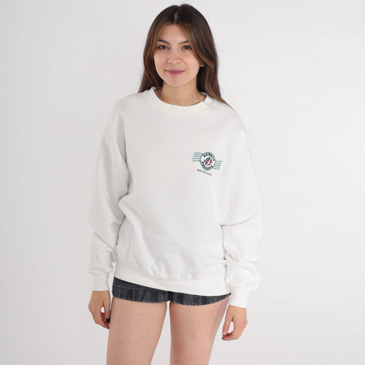 90s Keoki's Paradise Hawaii Sweatshirt White Graphic Crewneck Large
