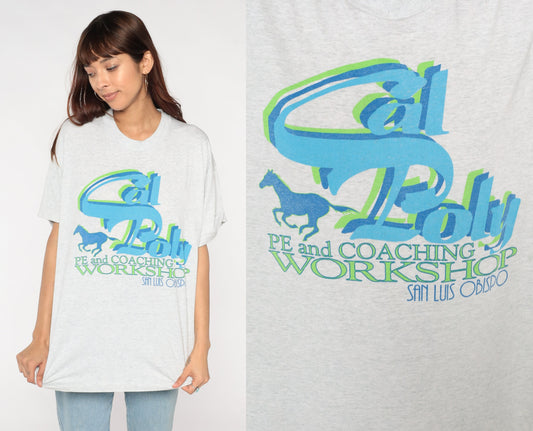 90s Cal Poly SLO Equestrian PE Workshop Graphic T-Shirt Single Stitch Extra Large
