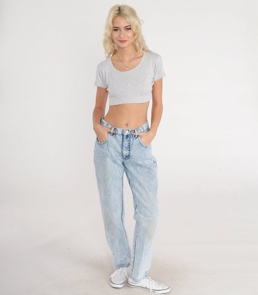 80s Calvin Klein Acid Wash Mom Jeans High Waist Tapered Denim Small
