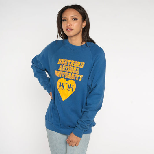 80s Northern Arizona University Mom Sweatshirt NAU Raglan Crewneck Large
