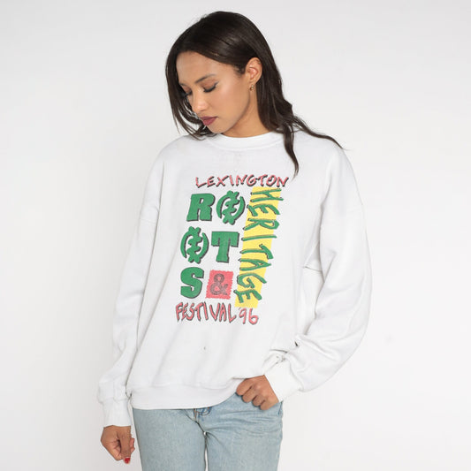 1996 Lexington Roots and Heritage Festival Sweatshirt 90s Kentucky Graphic Pullover Extra Large