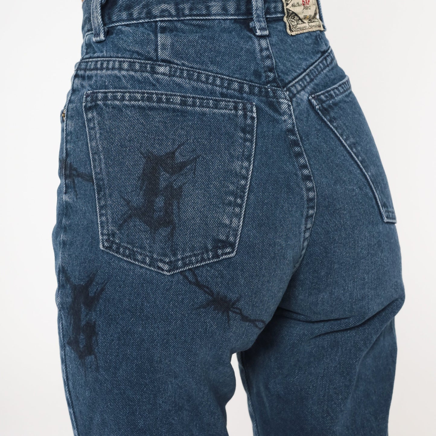 90s High-Waisted Skinny Jeans Barbed Wire G Blue Denim 2XS