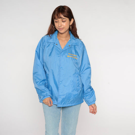 00s Tucson Meadows Blue Windbreaker Nylon Snap Jacket Men's Medium