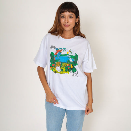90s Costa Rica Rainforest Graphic T-Shirt Wildlife Animals Tee Large