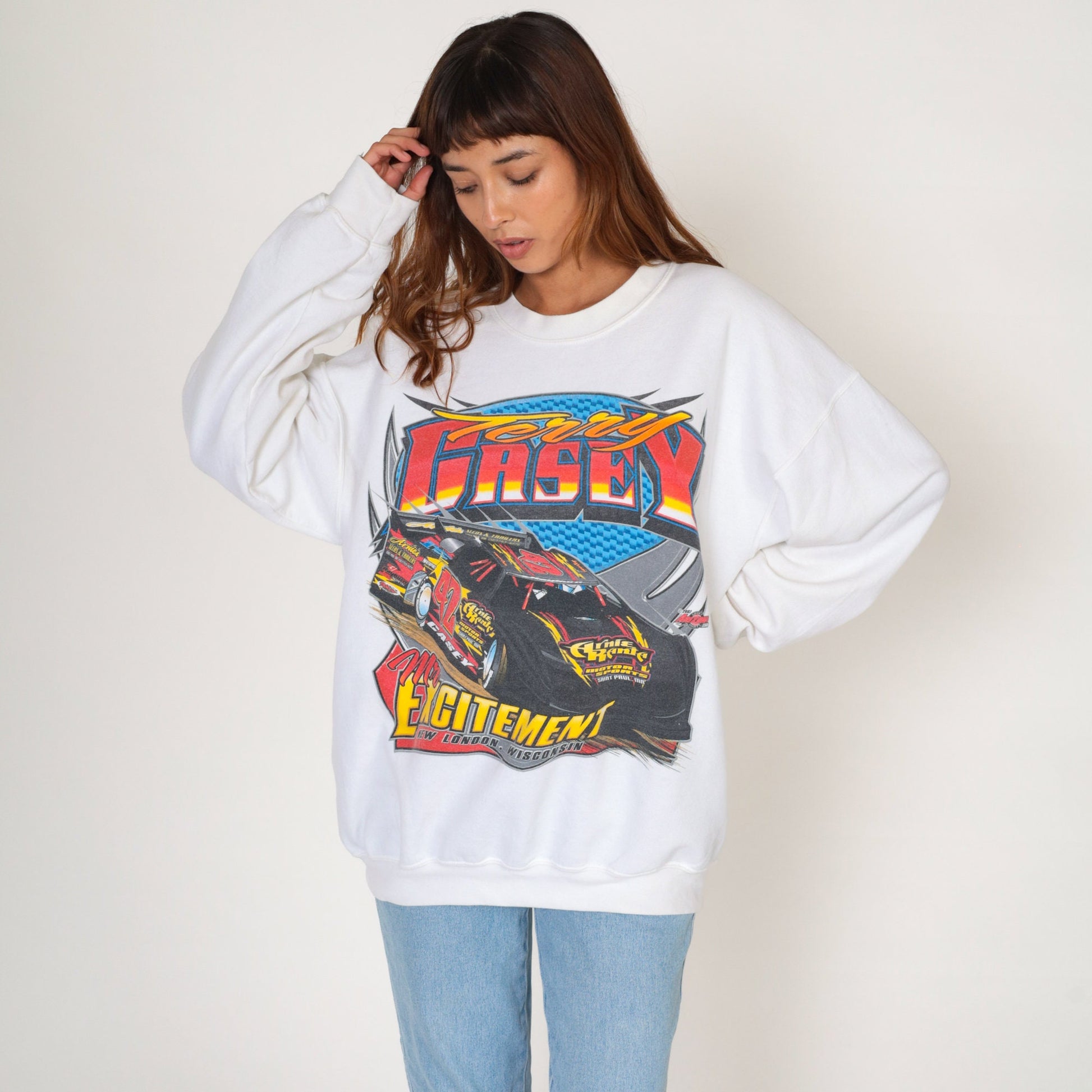90s Terry Casey Mr Excitement Racing Sweatshirt Graphic Crewneck Extra Large