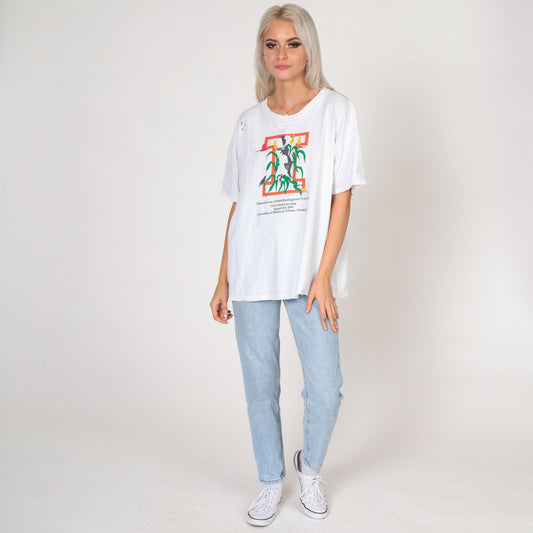 Y2K American Ornithologists' Union 2003 Illinois Bird Graphic Tee White Extra Large XL