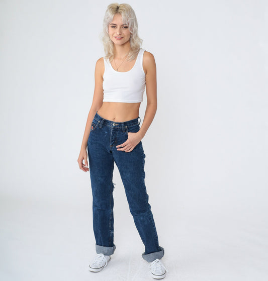 00s Twenty X Dark Wash Jeans Low Rise Straight Leg Distressed Extra Small