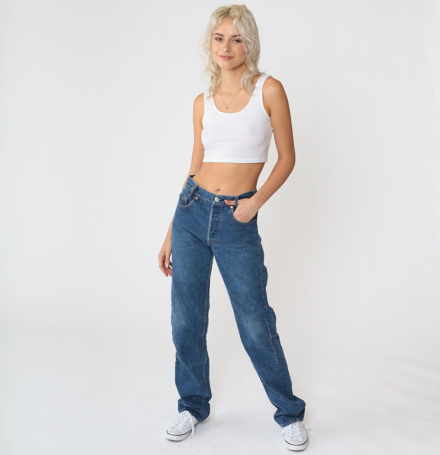90s Levi's Student Jeans Straight Leg Mid Rise Blue Denim Extra Small XS