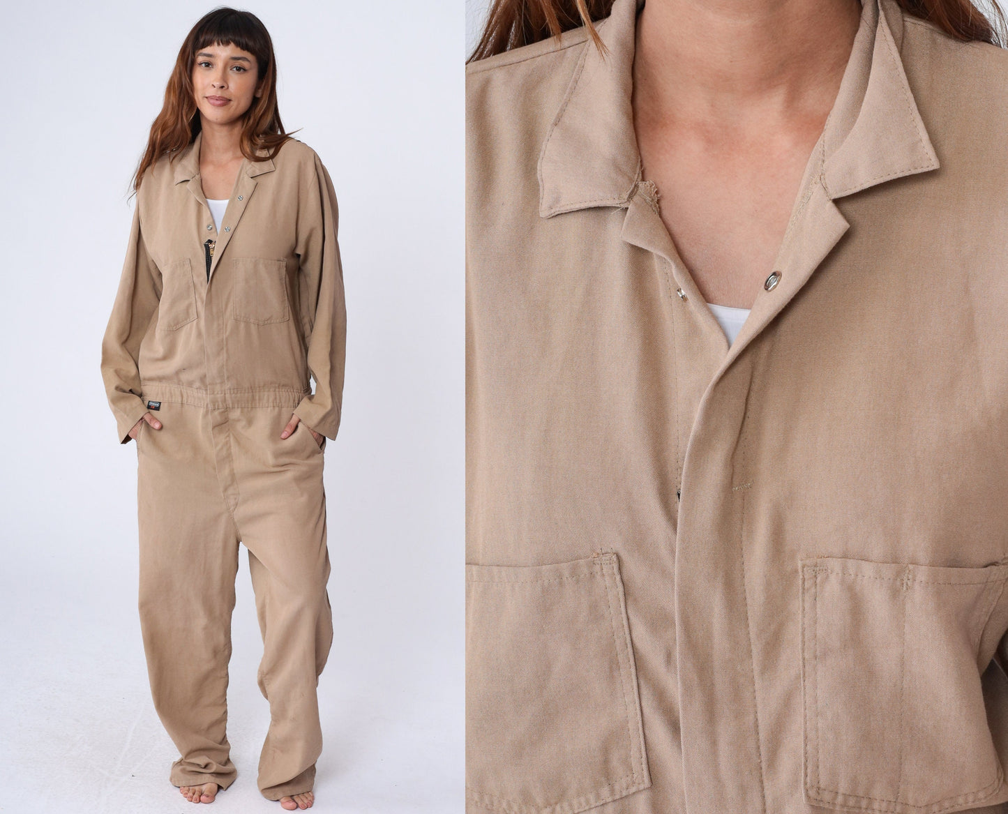 80s Stanco Nomex Tan Coveralls Workwear Jumpsuit Men's Large