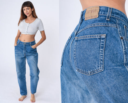 90s Gitano High Waisted Tapered Jeans Blue Denim Mom Jeans Large