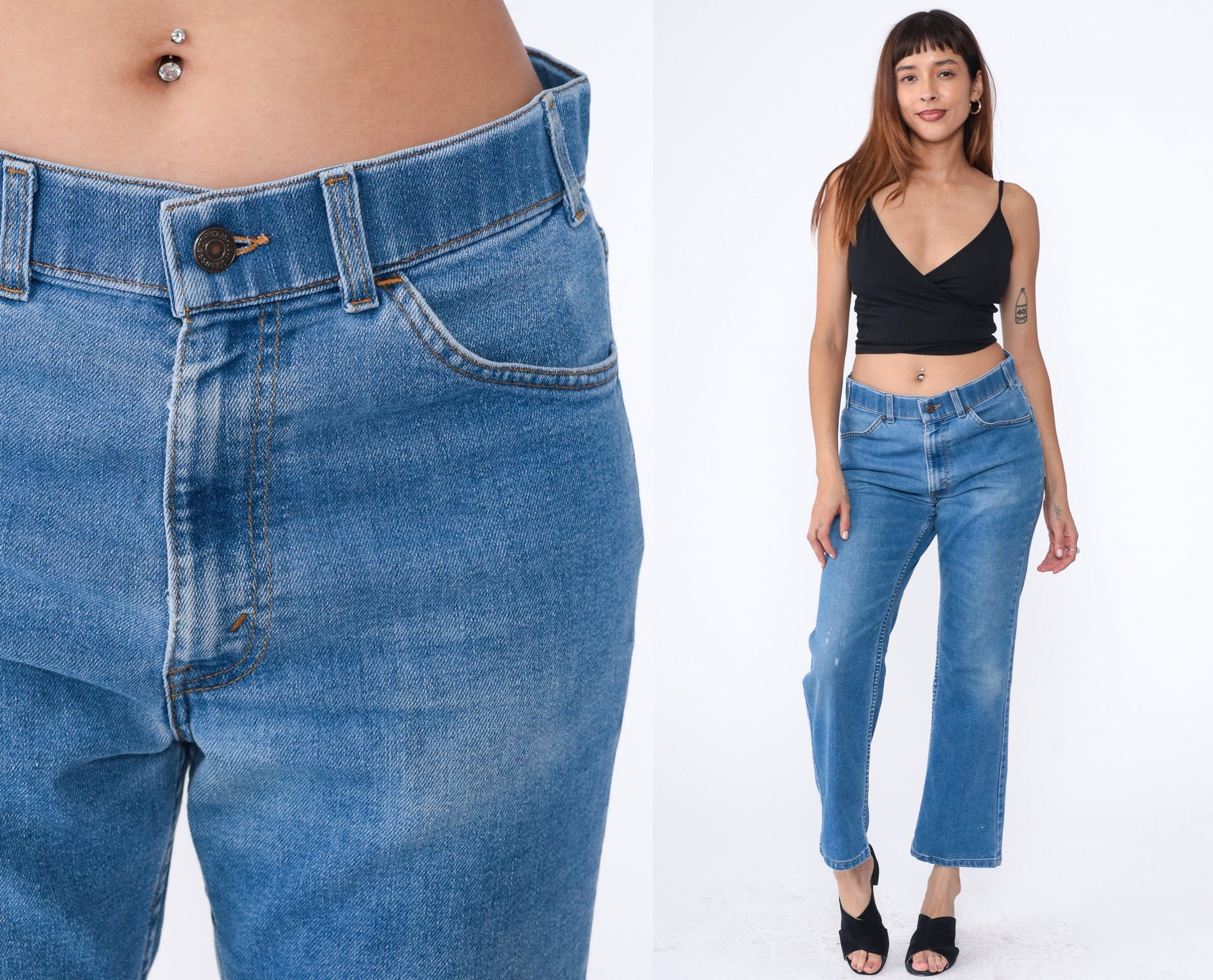 90s Levi's Bootcut Jeans High Rise Faded Blue Denim Men's 33