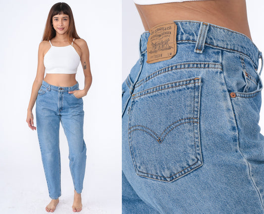 90s Levi's 951 High Waist Tapered Mom Jeans Medium Blue Denim Medium 10