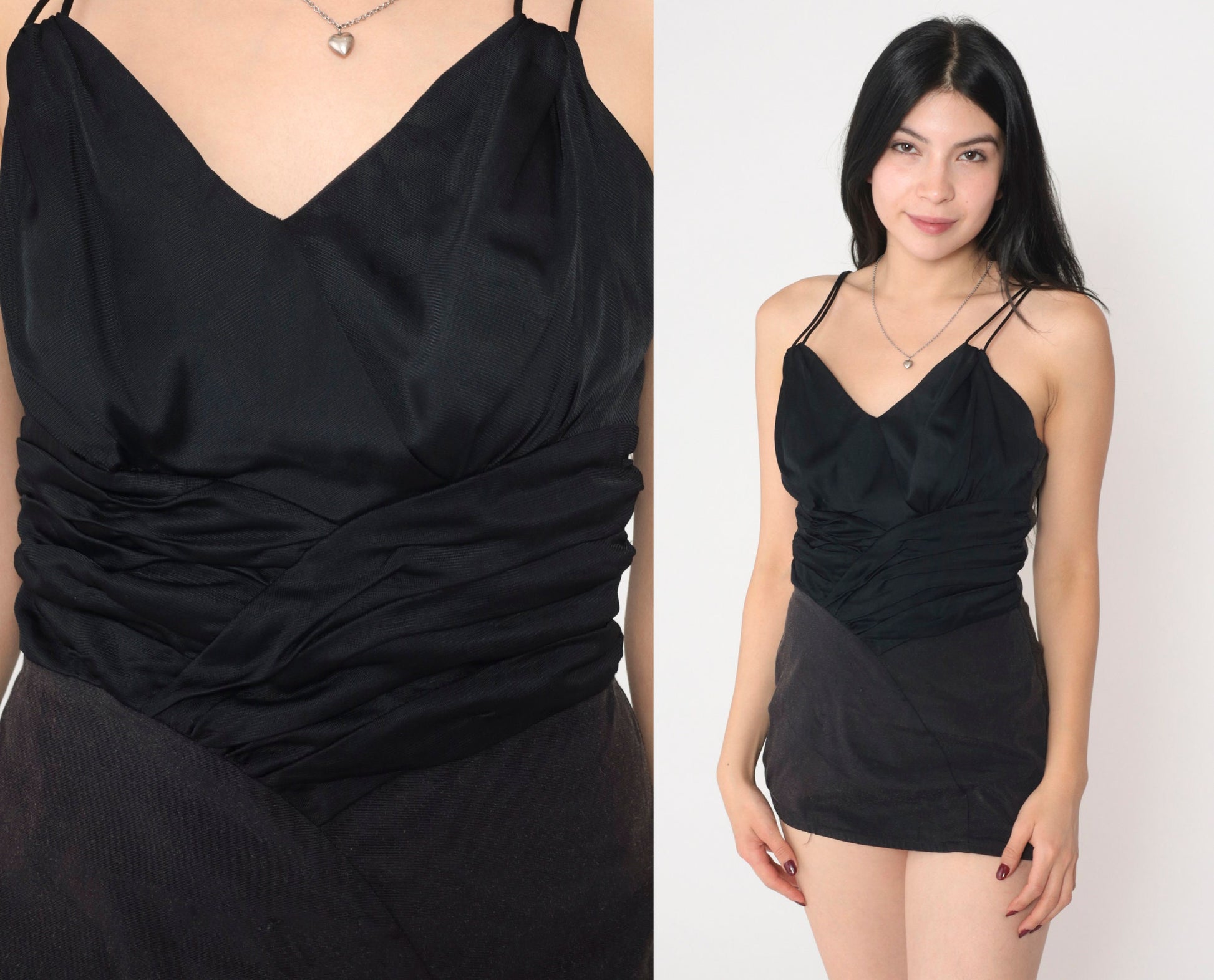 50s Rose Marie Reid One-Piece Swimsuit Black Skirted Boyshort Small Medium
