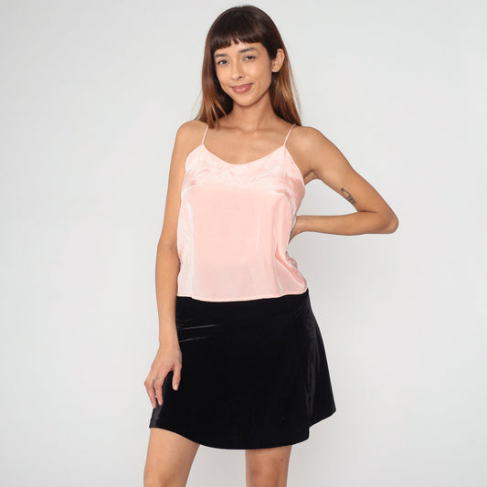 Vintage Pink Acetate Rayon Camisole Scoop Neck Tank Top Medium M
