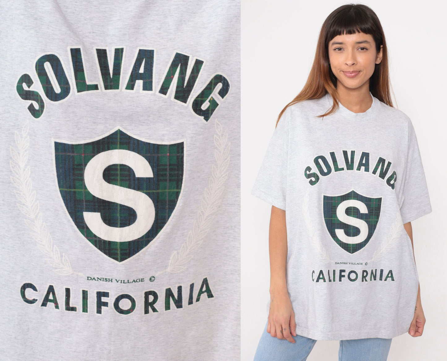 90s Solvang California Danish Village Graphic Tee Heather Grey Cotton XXL