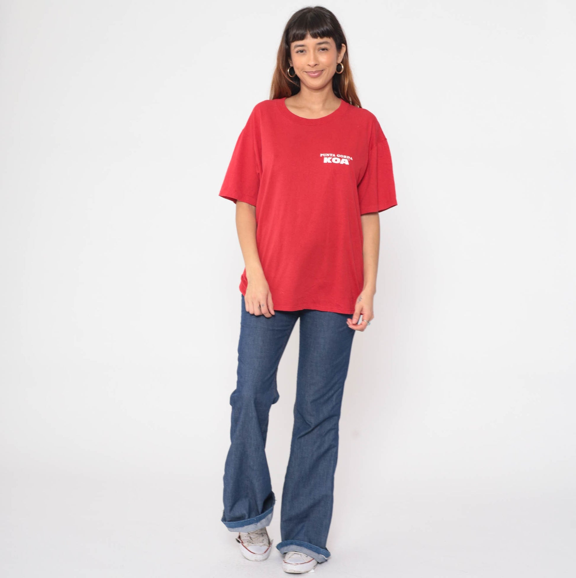90s Punta Gorda KOA Campground Graphic T-Shirt Red Cotton Extra Large XXL