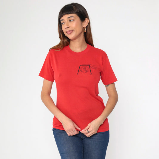 80s University of New Mexico Cancer Center Graphic Tee Red Single Stitch Small
